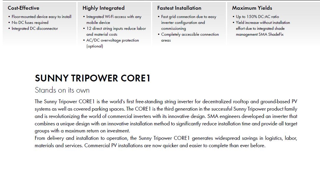 SMA SUNNY TRIPOWER CORE1 STP 50-40 Without WLAN – Solarex